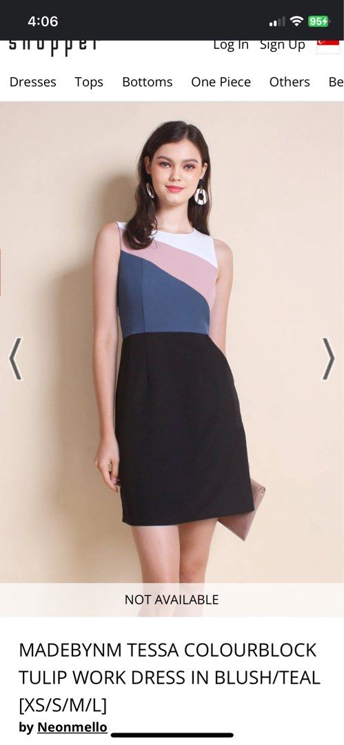 Colour block dresses for shop work