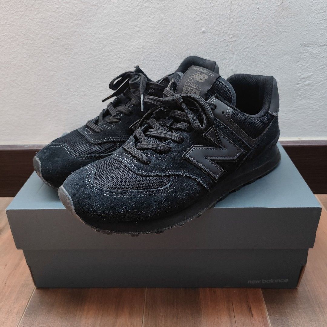 New Balance 574 Triple Black, Men's Fashion, Footwear, Sneakers on ...