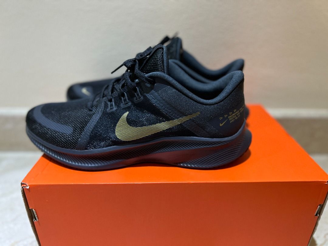 Gold and black nike running shoes hotsell