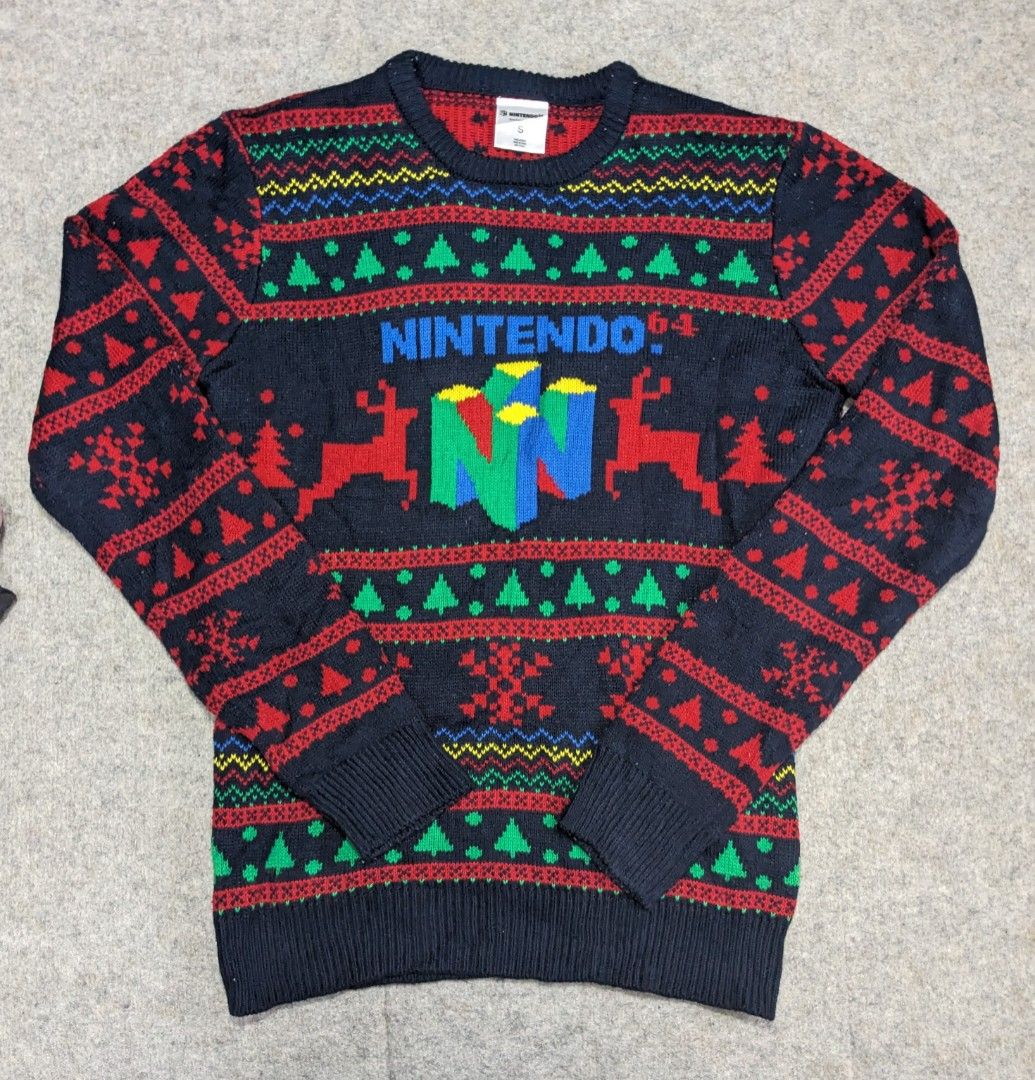 NINTENDO 64 Christmas Sweater Knitted Knit Long Sleeve Pullover Ugly Sweater Official Merch Size Small Men s Fashion Coats Jackets and Outerwear on Carousell