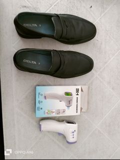 Original delta shoes size 9 and Original BH INFRARED THERMOMETER