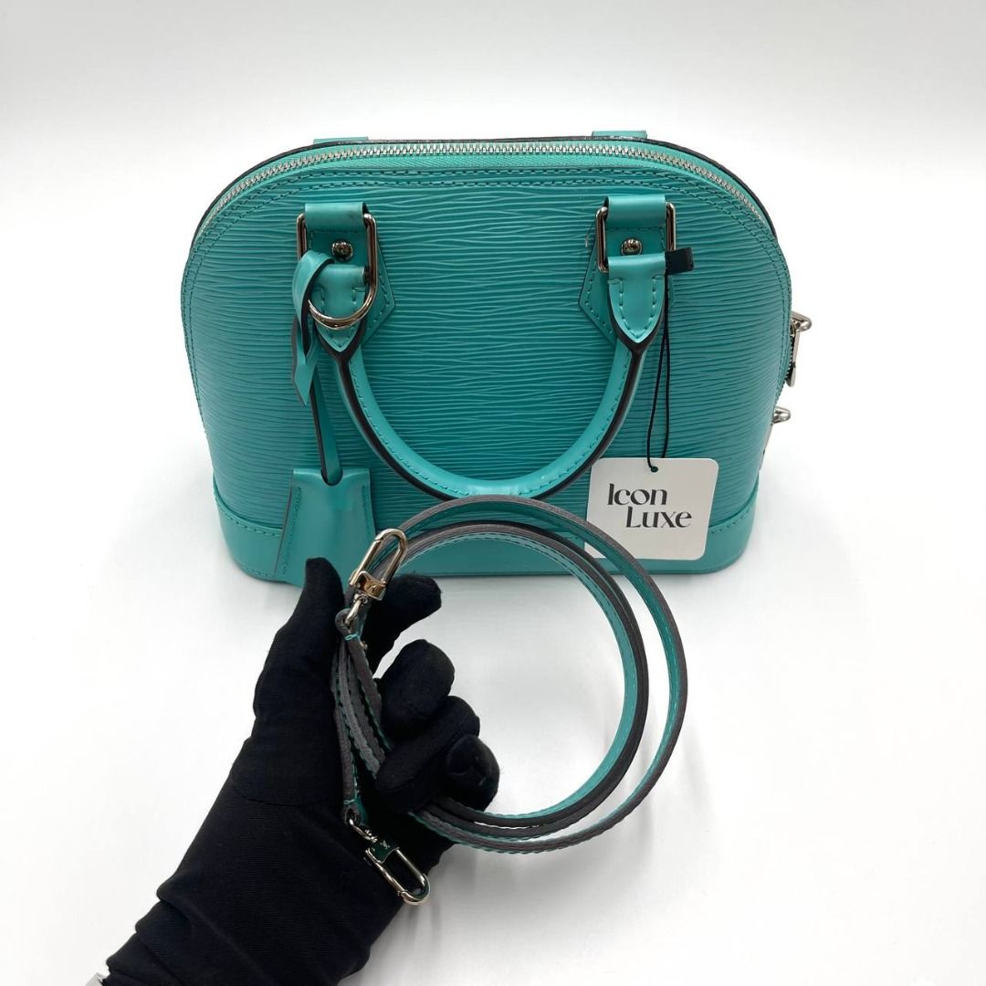 Louis Vuitton Alma BB Epi Leather Ocean Green Turquoise, Luxury