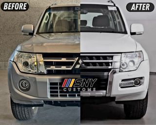 Pajero Bk Ck Upgrade kit with DRL Chrome kit and GRill GRille facelift