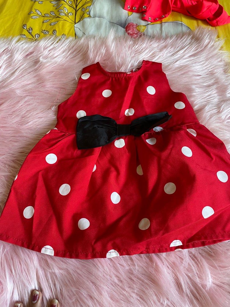 Red colour full frock outlet