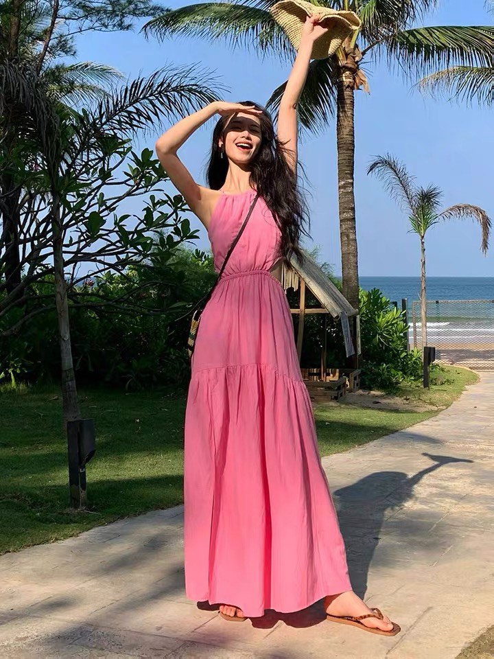 Cheap pink maxi dress sale
