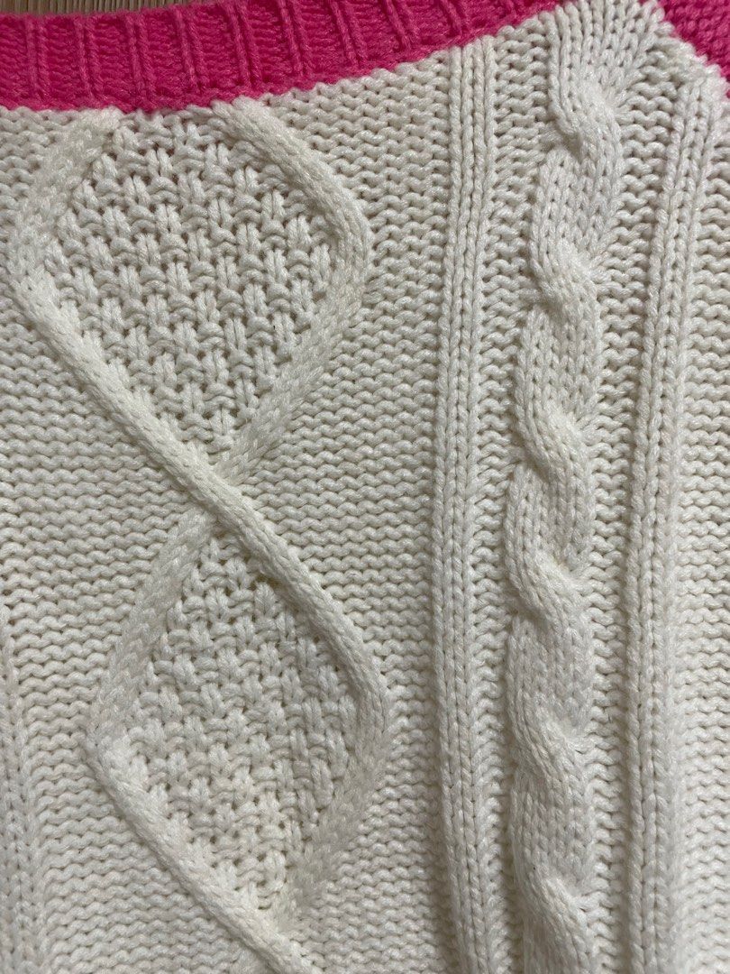 White and cheap pink sweater