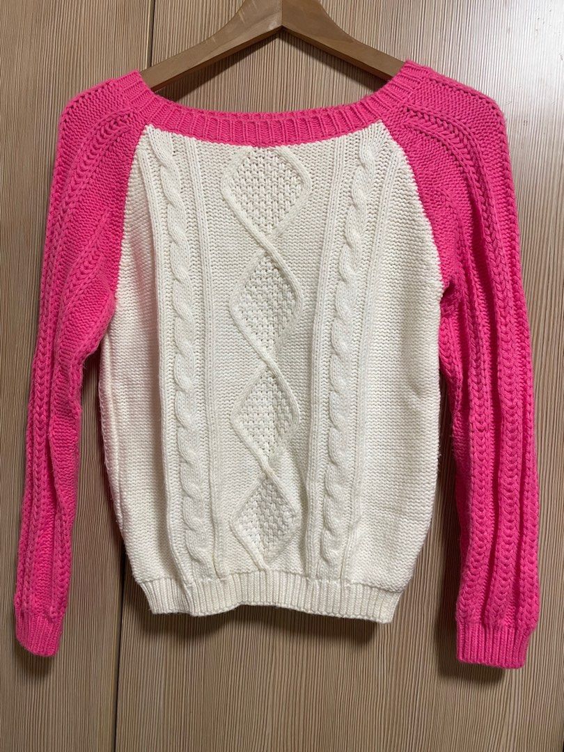 White and on sale pink sweater