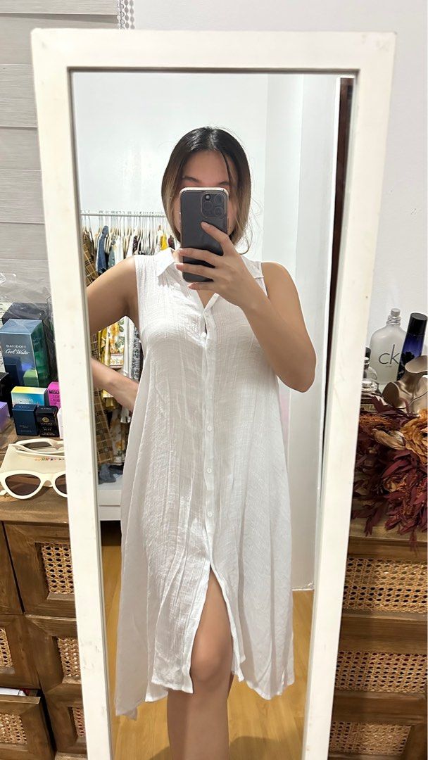 PLUS SIZE MLLE GABRIELLE Dress Buttondown Sleeveless Super presko