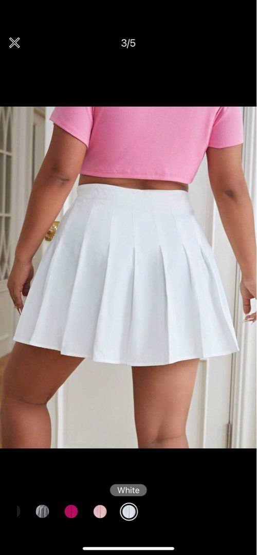 Plus size white tennis skirt Women s Fashion Bottoms Skirts on