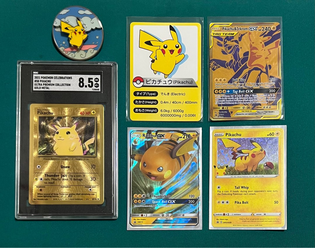 Pokemon Pikachu cards, Hobbies & Toys, Toys & Games on Carousell
