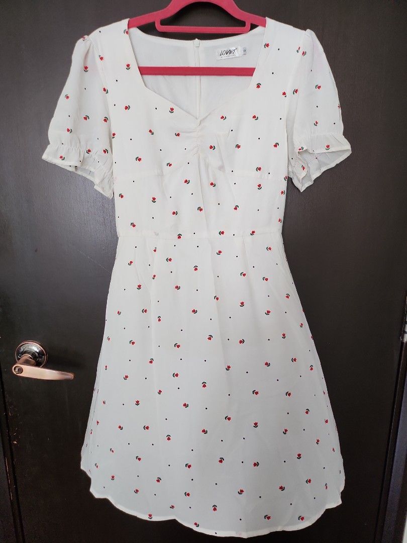 Exquisite Perfect Tulle Polka Dot Sweetheart Bustier A-Line Midi Dress main image 1
