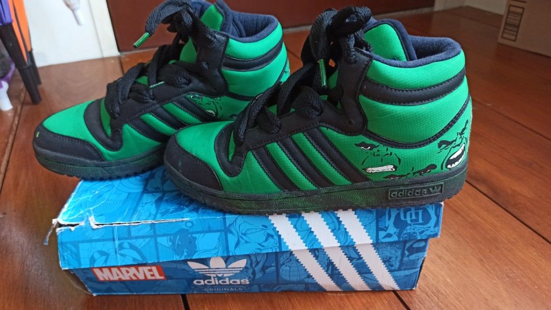 Preloved Limited Edition Adidas KIDS Marvel Green HULK shoes US 5.5 UK5