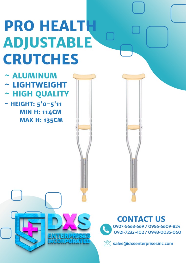 PROHEALTH ADJUSTABLE CRUTCHES, Health & Nutrition, Medical Supplies