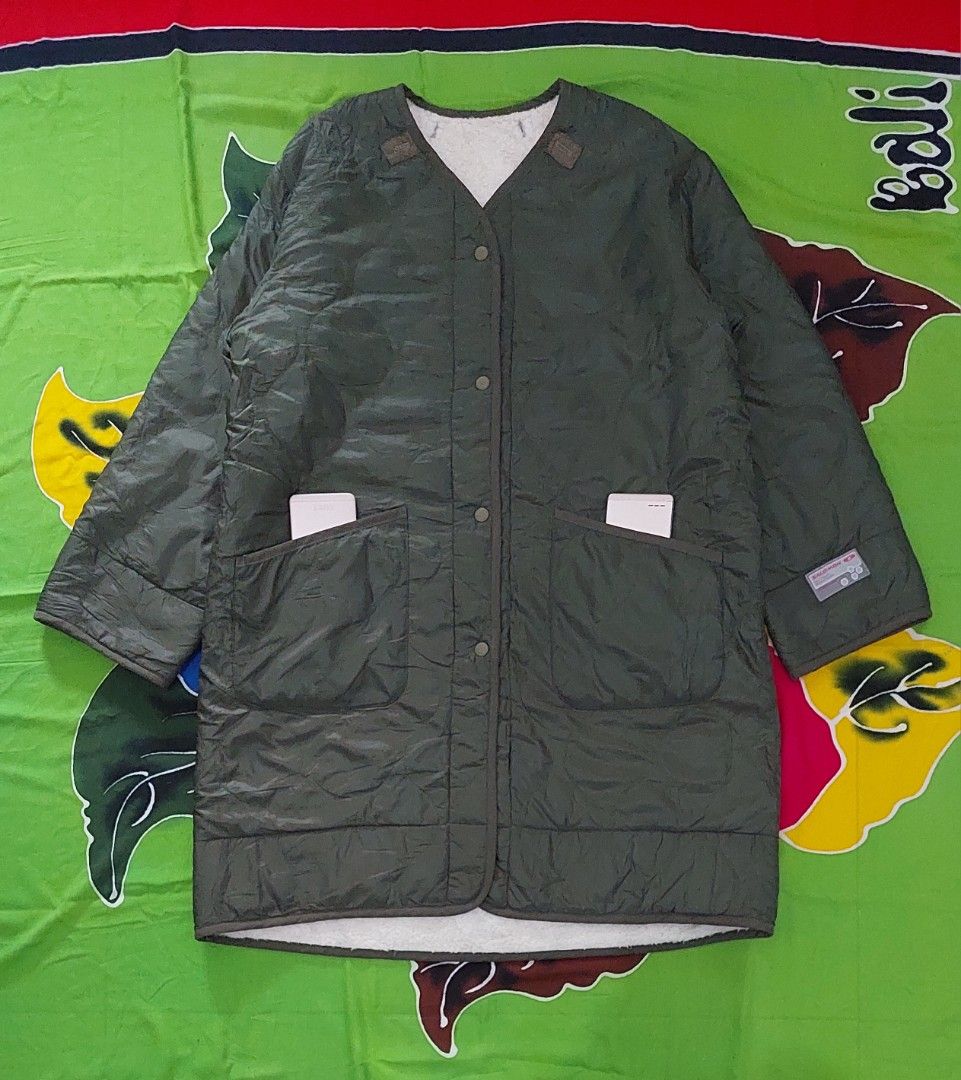 Quilted Long Liner Reversible Sherpa Jacket Jaket Quilted Big