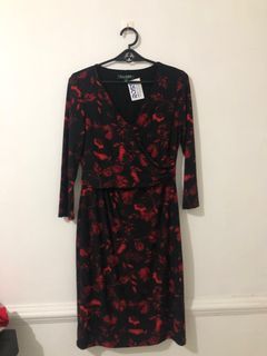 Ralph Lauren Red Black Floral Dress (Brand New Authentic)