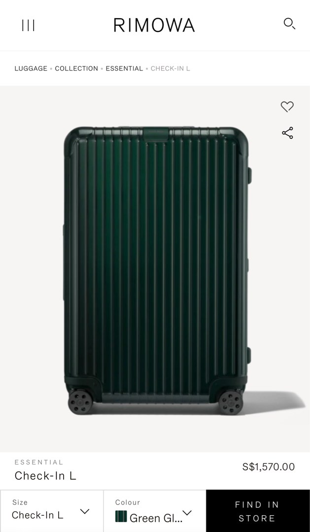 Rimowa essential check in l price hot sale
