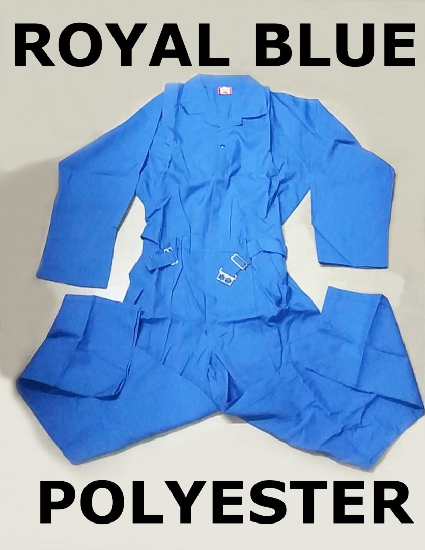 ROYAL BLUE WORKING UNIFORM POLYESTER SAFETY COVERALL CONSTRUCTION