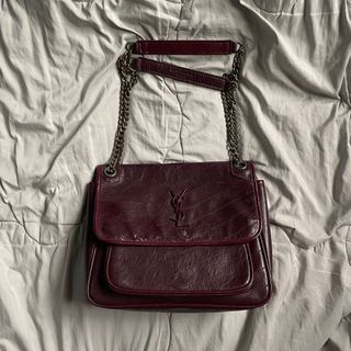 Auth Yves Saint Laurent Rivegauche Kahala Logo Purple Canvas Tote Bag used  Japan