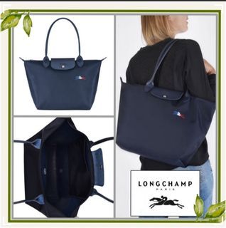 Longchamp Le Pliage Pied de Poule Medium Shoulder Tote New Auth