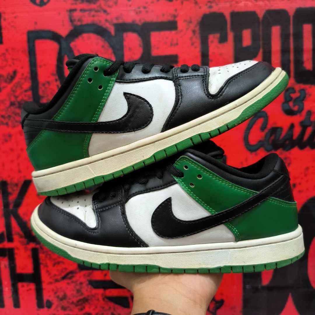 Nike SB Dunk Low Classic Green, Fesyen Pria, Sepatu , Sneakers di