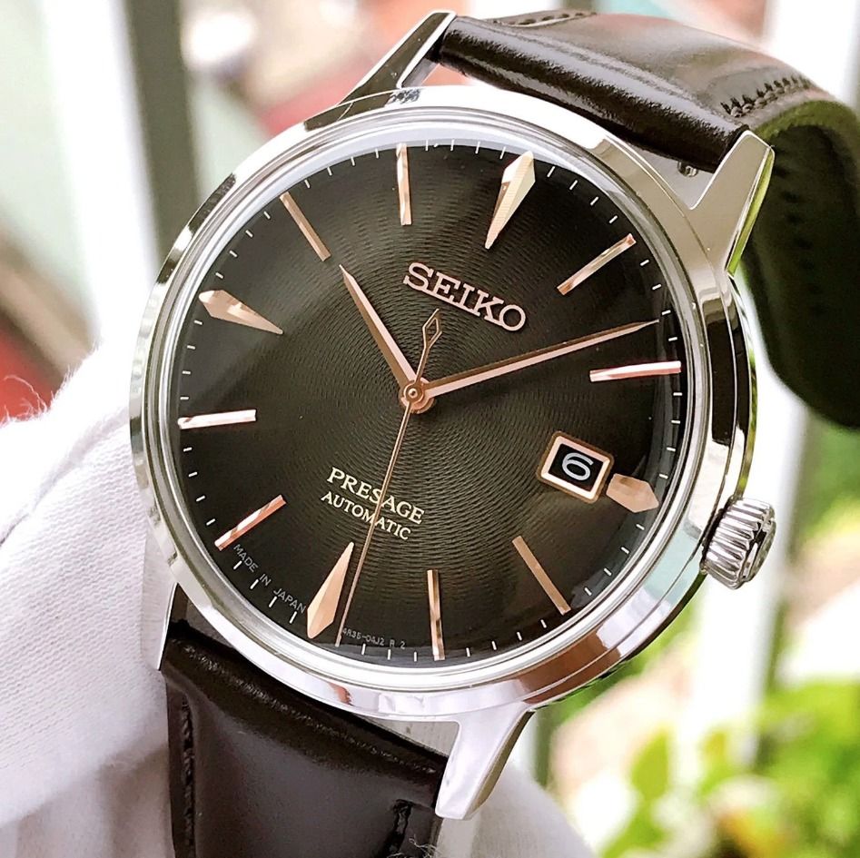 seiko presage cocktail leather strap
