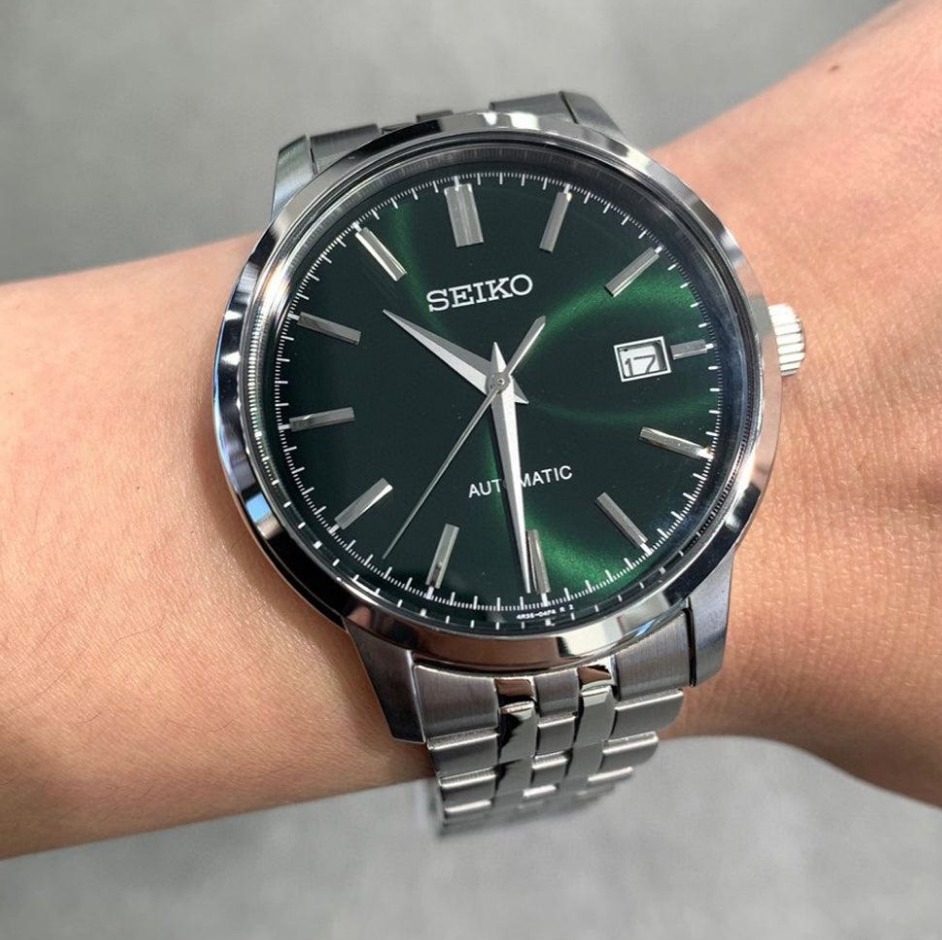 Seiko SRPH89K1 Green Dial Stainless Steel Date Analog Automatic Classic ...