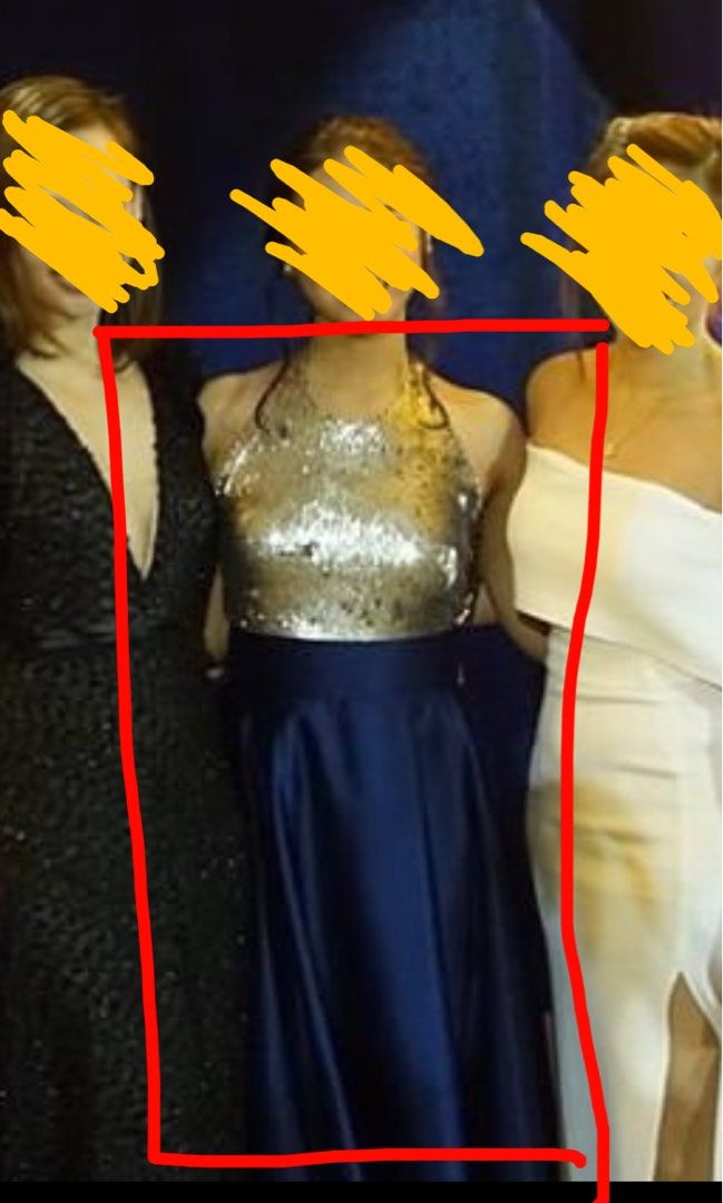 Sequined dark blue gown (Category: Evening dresses & gowns) located in Quezon City. Submitted by mmjdc (Listing ID 1254641158, Image 1). Description: Sequined dark blue gown Used once Fits XS - S .