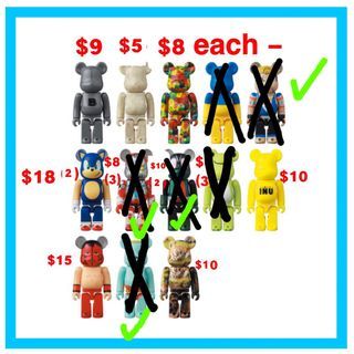 Series 46 Letters Basic Artist Secret Daruma Luck Quokka Wallaby Koala Bearbrick S46