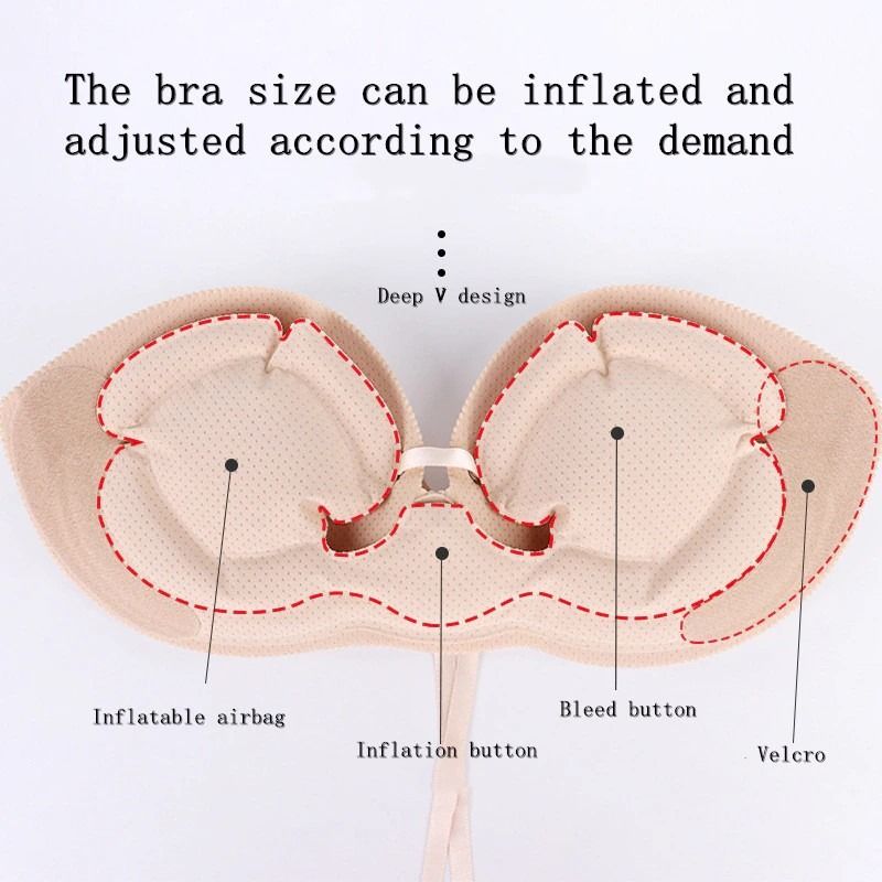 Sexy Women Inflatable Bra Invisible Bra Traceless Gathered