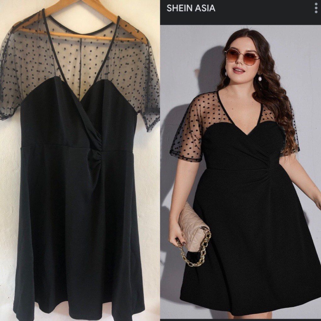 Plus Size] Shein Black Dress (UK18), Women's Fashion, Dresses & Sets, Evening  Dresses & Gowns on Carousell