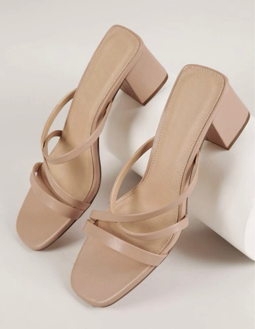 Size 37) Shein Crisscross Stiletto Heeled Ankle Strap (Brown), Women's  Fashion, Footwear, Heels on Carousell