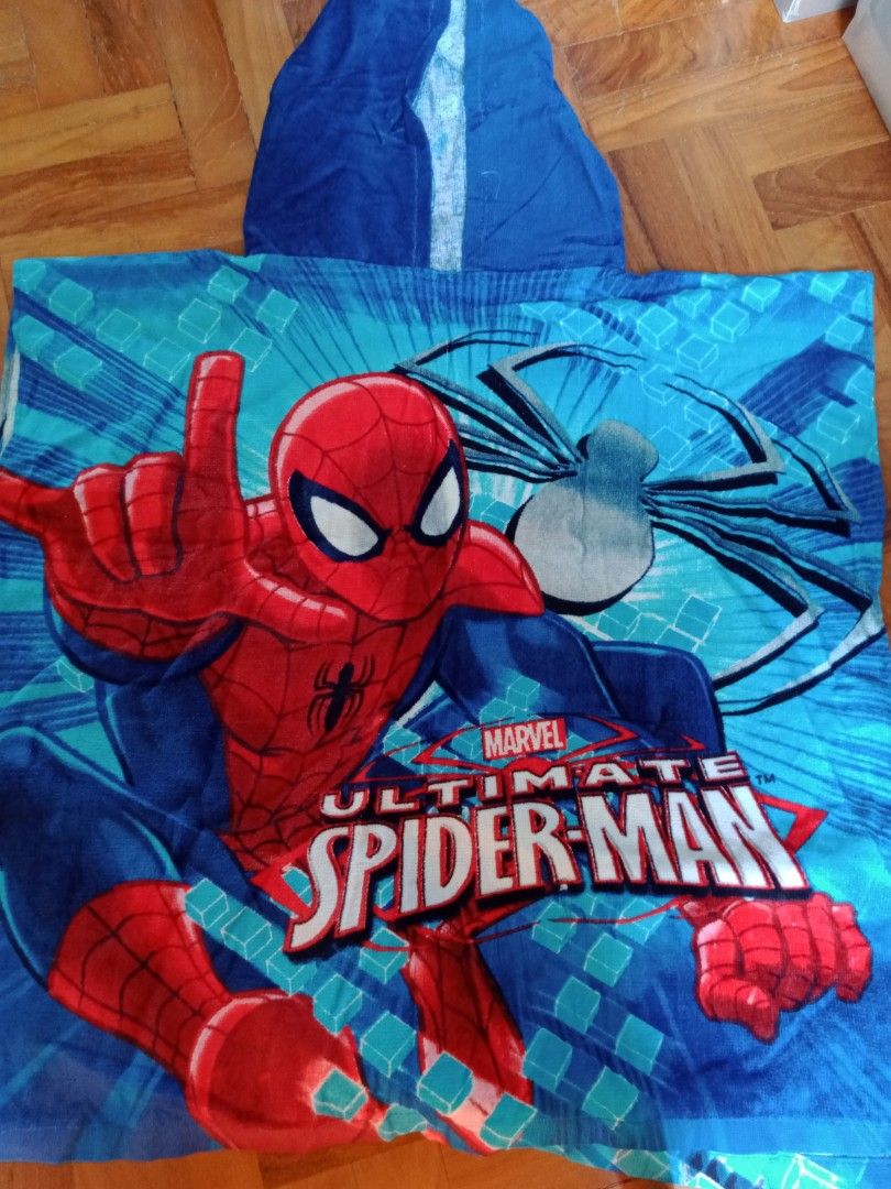 Spiderman hoodie towel, Babies & Kids, Bathing & Changing, Bathtub