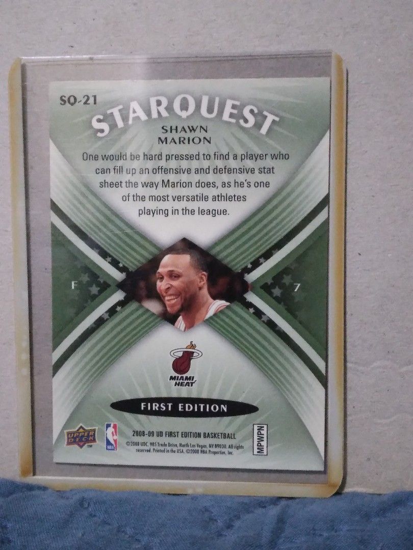 Starquest Shawn Marion ( Heat ), Hobbies & Toys, Toys & Games on Carousell