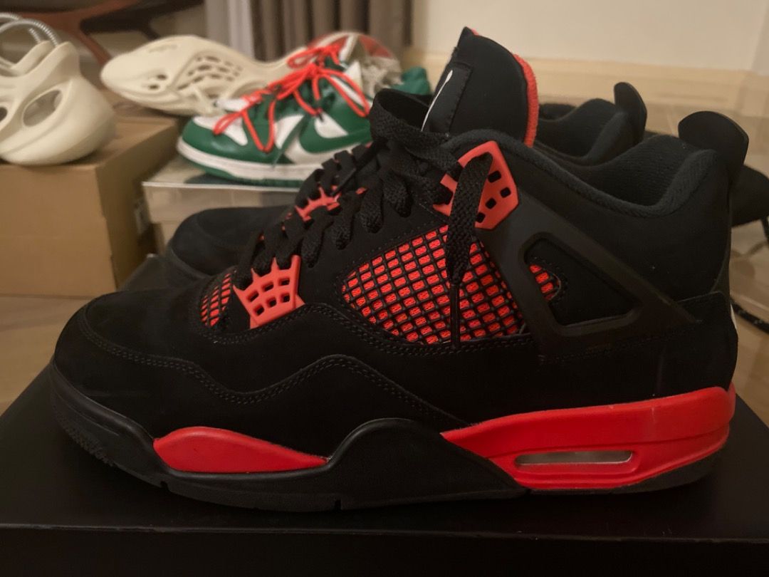 600 on StockX AUTHENTIC Jordan 4 Red Thunder Men s Fashion
