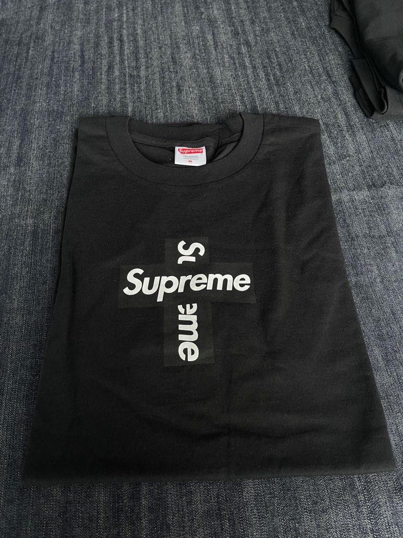 supreme cross box logo tee black Mトップス - Tシャツ(半袖/袖なし)