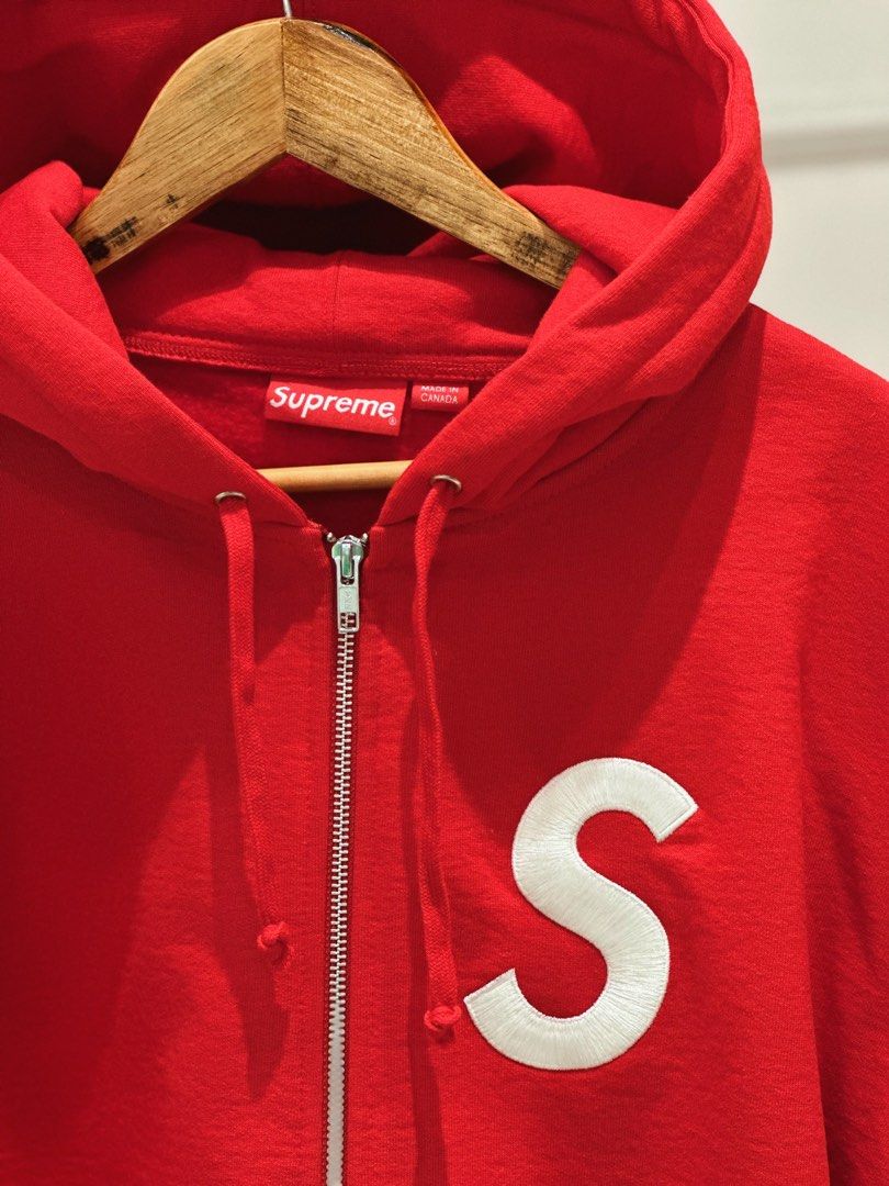Supreme Hooded Track Zip Up Sweat Red Men's - FW15 - US
