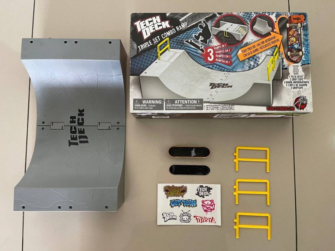 Tech Deck Triple Set Combo Ramp Mini Skateboard Finger Board Mainan KanakKanak, Hobbies & Toys