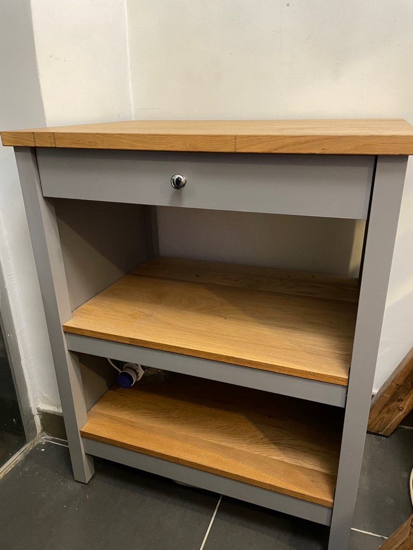 Tornviken kitchen island, grey/oak, 傢俬＆家居, 傢俬, 櫃子、組合櫃及置物架 Carousell