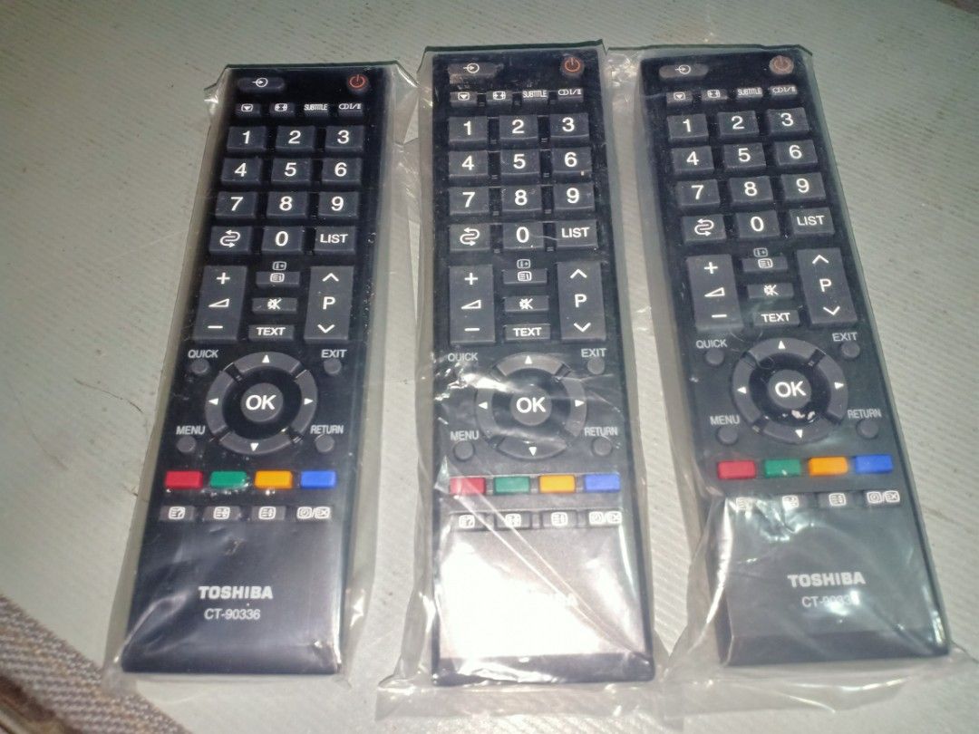 TOSHIBA remote control (Category: Office & Business Technology) located in Caloocan City. Submitted by kuyaconradd (Listing ID 1254747204, Image 1). Description: brandnew for sale 3 pcs avail TOSHIBA CT- 90366 400 EACH Monumento Caloocan City 09303215554.