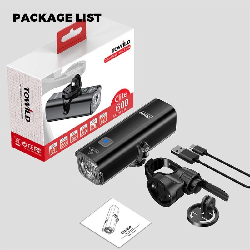 TOWILD CL600 Smart Bike Light Front Lamp USB Rechargeable 18650 Bicycle LED IPX6 Waterproof Sports Equipment Bicycles Parts Bicycles on Carousell