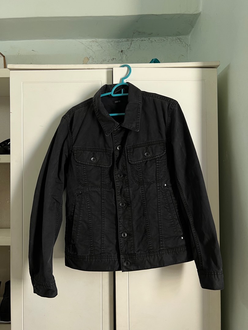 Black denim jacket uniqlo hotsell