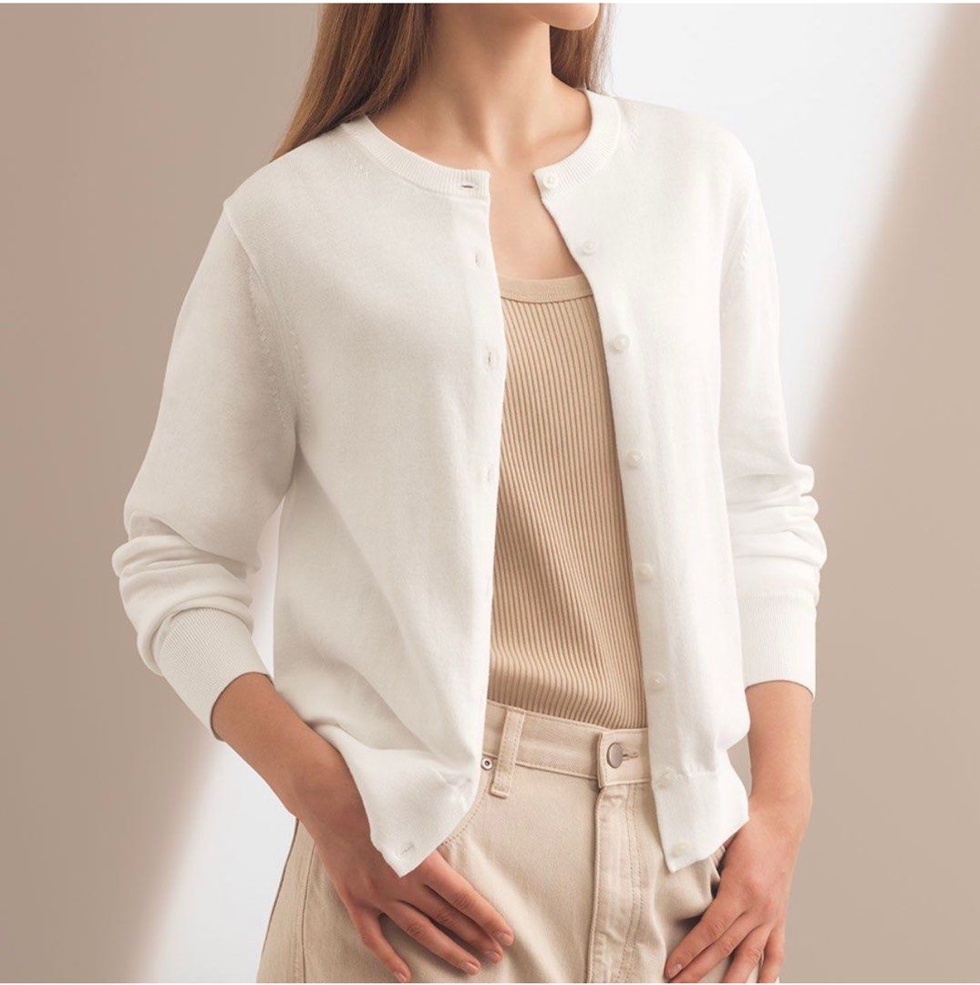 UNIQLO cotton UV protection knit cardigan Women s Fashion Coats Jackets and Outerwear on Carousell