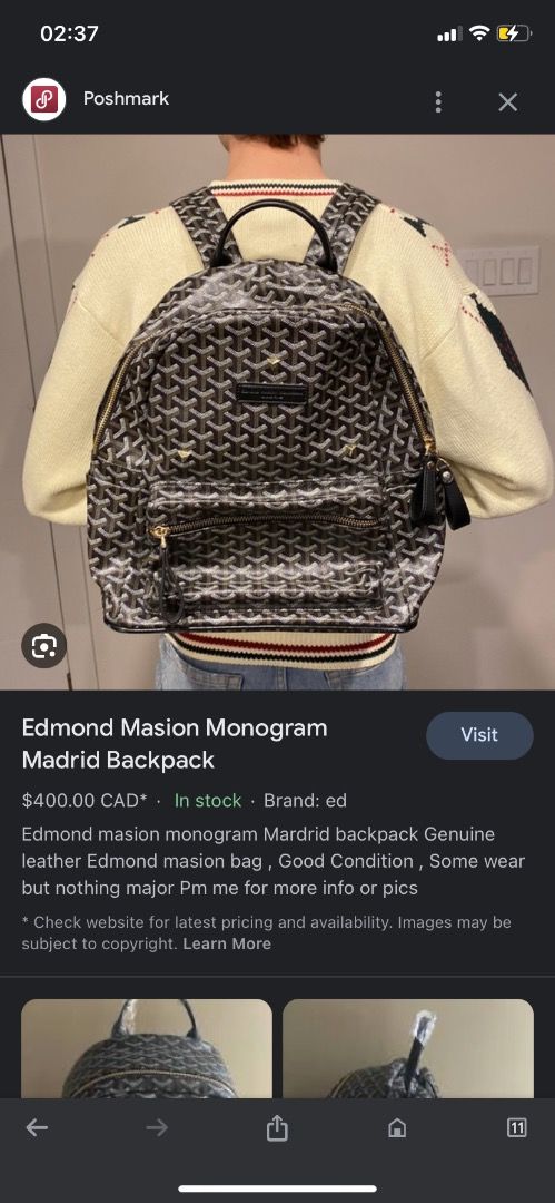 Edmond Masion Monogram Madrid Backpack