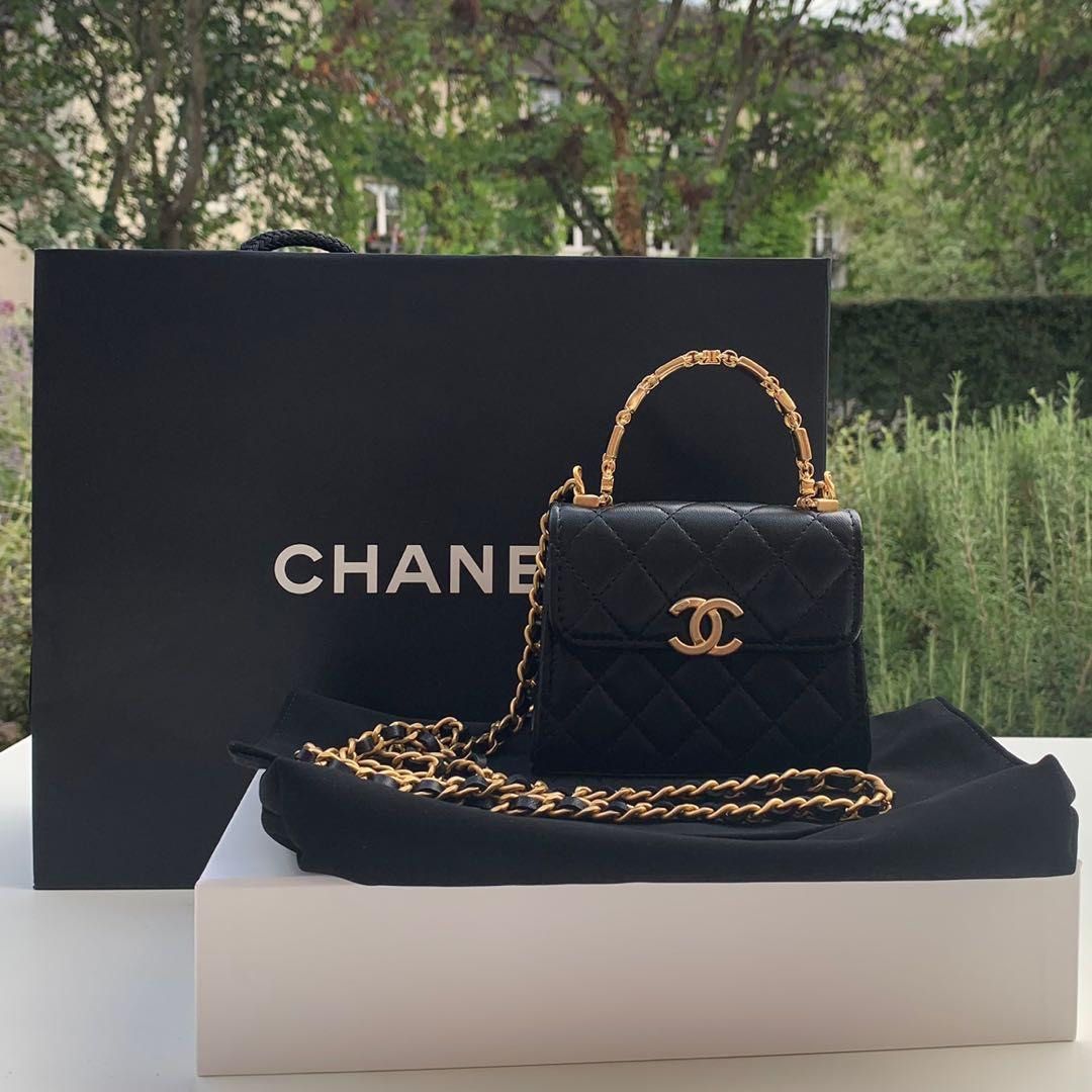 URGENT SALE!!! Authentic Chanel AP2944 Mini Flap Bag with Enamel Handle,  Luxury, Bags & Wallets on Carousell