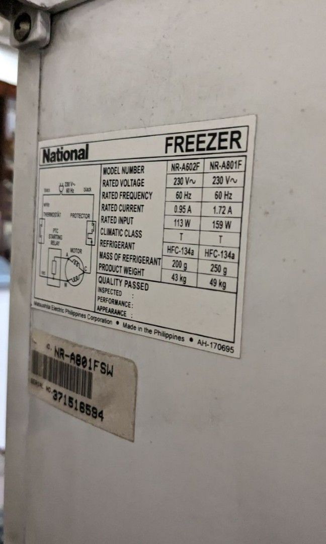 Used Freezer, National Model A801F, Quezon City, TV & Home Appliances