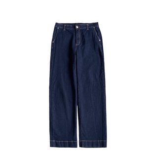 Vanake back accent pocket stretched denim pants dark indigo celana jeans stretch