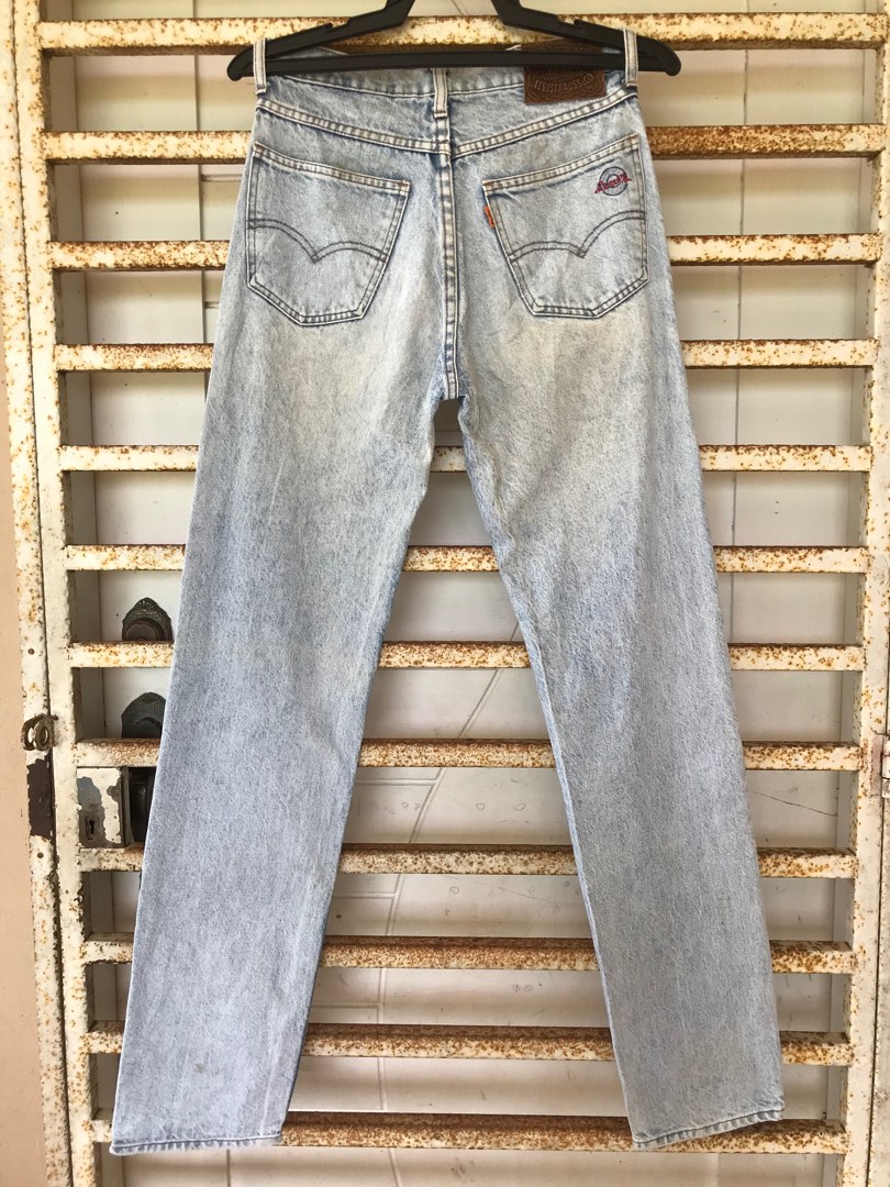 Vintage 80 s Levi s 750 Orange Tab Acid Wash BAGGY Waist 27