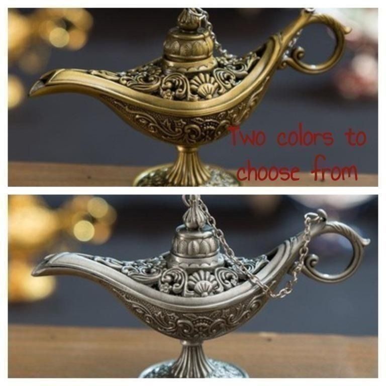 Aladdin's Magic Genie Oil Lamp Small Vintage Brass Incense Burner