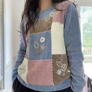 Vintage Alfred Dunner colorblock y2k sweater jumper 💐 y2k cottagecore fairycore coquette