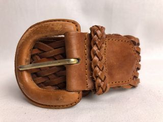 Vintage Cue'ss Braided Genuine Leather Belt